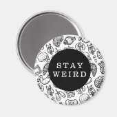 Stay 風変わり Black & White Human Anatomy Biology マグネット (正面/裏面)