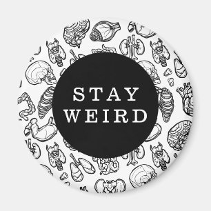 Stay 風変わり Black & White Human Anatomy Biology マグネット
