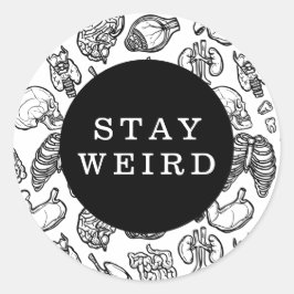 Stay 風変わり Black & White Human Anatomy Biology ラウンドシール