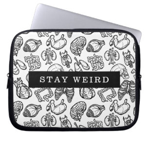Stay 風変わり Black & White Human Anatomy Biology ラップトップスリーブ