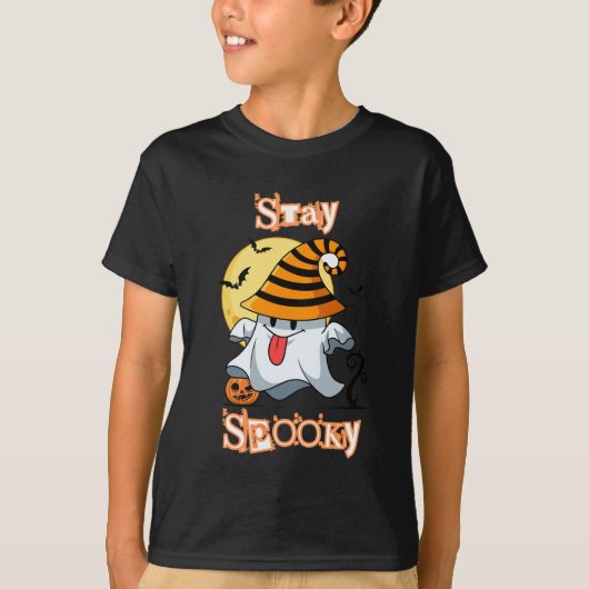 STAY：黄色不気味と赤の狂気のハロウィーン Tシャツ (正面)
