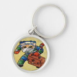 Stay Alert Safety Cat キーホルダー