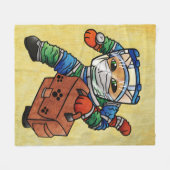 Stay Alert Safety Cat フリースブランケット (正面(横))