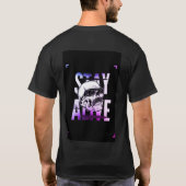 「Stay Alive – グラフィックやる気を起こさせるティー」 Tシャツ (裏面)
