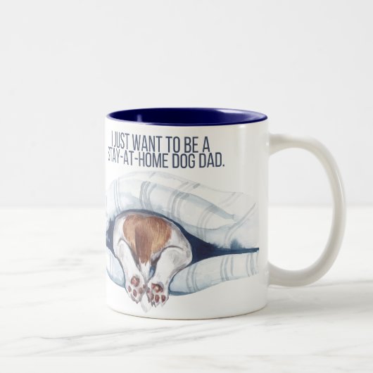 Stay-at-home dog dad mug ツートーンマグカップ (右)