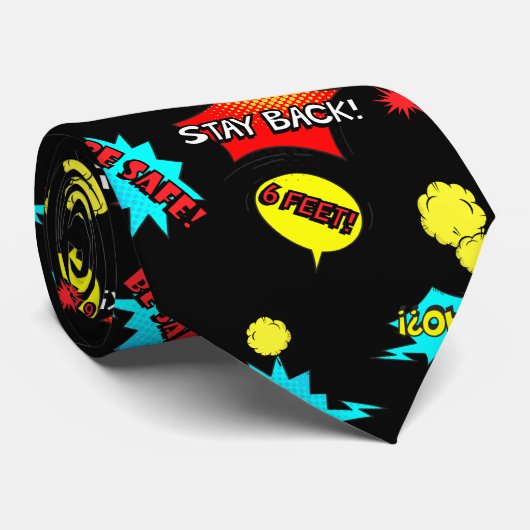 Stay Back! 2020 Keepsake Comic Super Hero Black ネクタイ (ロール)
