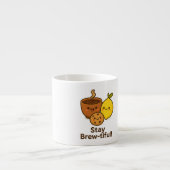 Stay Brew-tiful – Cute Coffee, Lemon & Cookie エスプレッソカップ (正面)