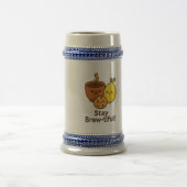 Stay Brew-tiful – Cute Coffee, Lemon & Cookie ビールジョッキ (中央)