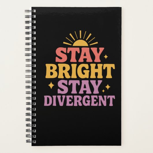 Stay Bright, Stay Divergent プランナー手帳 (正面)