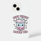 Stay Bubbly Kawaii Tea Cute Boba Bubble Tea White iPhoneケース (裏面)