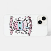 Stay Bubbly Kawaii Tea Cute Boba Bubble Tea White iPhoneケース (裏面横)