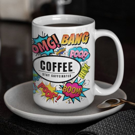 Stay Caffeinated漫画ブックサウンドのテーマ コーヒーマグカップ