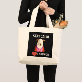 STAY CALM - LOOUNCH, 2 Sided Tote Bag ラージトートバッグ (正面(商品))