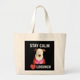 STAY CALM - LOOUNCH, 2 Sided Tote Bag ラージトートバッグ