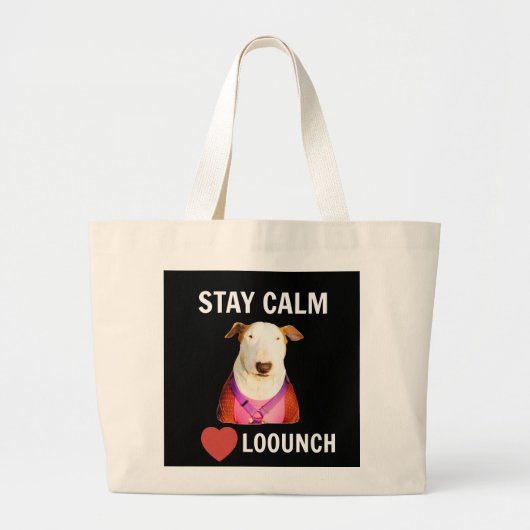 STAY CALM - LOOUNCH, 2 Sided Tote Bag ラージトートバッグ (正面)