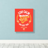 Stay Calm Supergirlが持ってい得る キャンバスプリント (インサイチュ (ウッドフロア))