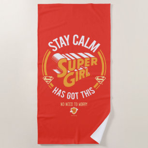 Stay Calm Supergirlが持ってい得る ビーチタオル