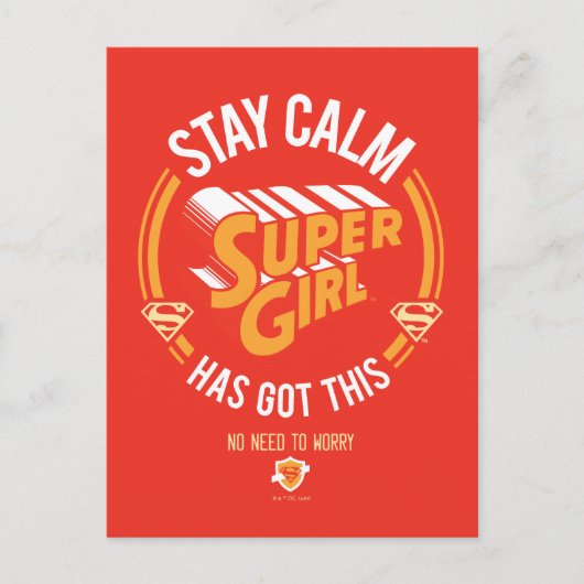 Stay Calm Supergirlが持ってい得る ポストカード (正面)