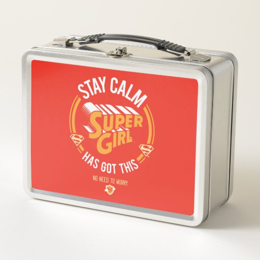Stay Calm Supergirlが持ってい得る メタルランチボックス (正面)