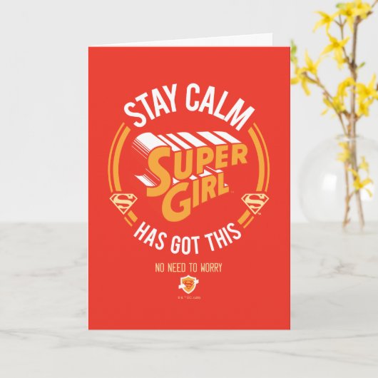 Stay Calm Supergirl Has Got This カード (黄色い花)
