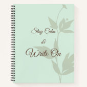 Stay Calm & Write On Minimal Aesthetic Notebook ノートブック (正面)