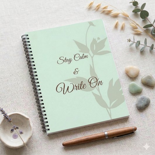 Stay Calm & Write On Minimal Aesthetic Notebook ノートブック