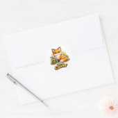 Stay Clever - Cute Fox Motivation ラウンドシール (封筒)