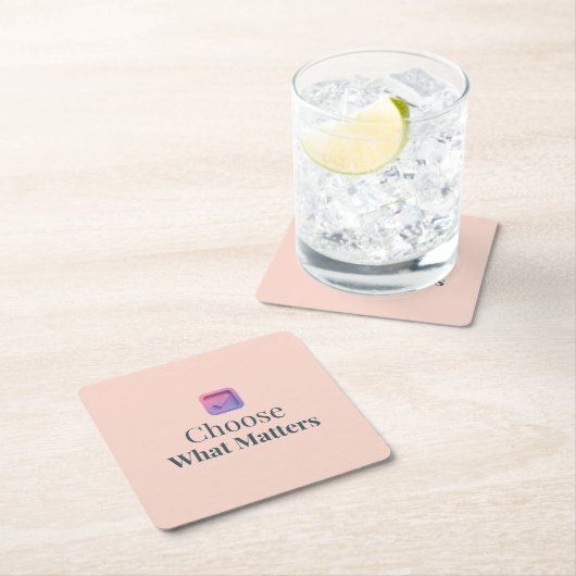 Stay Close to What Heals You Minimal Motivational スクエアペーパーコースター (インサイチュ)