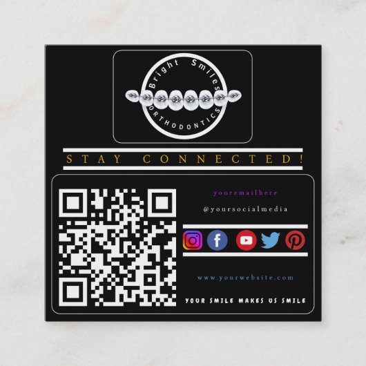 Stay Connected Social Media名刺 スクエア名刺 (正面)