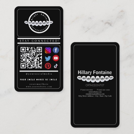 Stay Connected Social Media名刺 名刺 (正面/裏面)