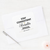 Stay Consistent Results Will Follow Gym Motivation スクエアシール (封筒)
