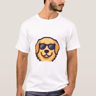 Stay Cool Golden Retriever Mascot - Bold Minimalis Tシャツ