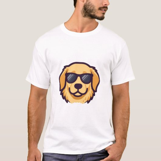 Stay Cool Golden Retriever Mascot - Bold Minimalis Tシャツ (正面)