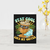 Stay Cool Like My Coffee Iced Coffee Lover  カード (黄色い花)