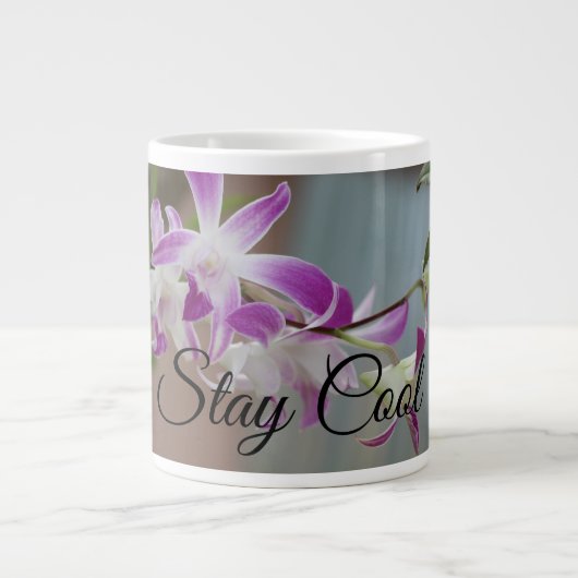Stay Cool Orchids Design Mug ジャンボコーヒーマグカップ (正面)