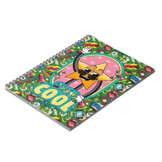 Stay Cool Retro Star Notebook ノートブック (左側)