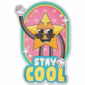 Stay Cool Retro Star Pop Sticker シール (正面)