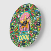 Stay Cool Star – Retro Pop Art Clock ラージ壁時計 (傾斜)