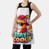Stay Cool Vibes – チルキャットストリートウェア エプロン (インサイチュ)