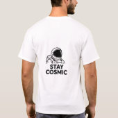 Stay Cosmic Dark Mode Full Astronaut Silhouette Tシャツ (裏面)