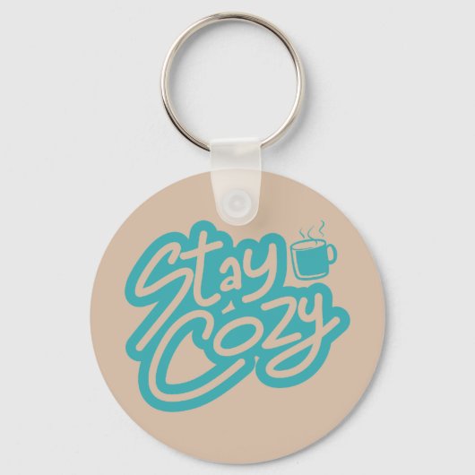 Stay Cozy Autumn Winter Quote キーホルダー (正面)