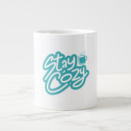 Stay Cozy Autumn Winter Quote ジャンボコーヒーマグカップ