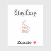 Stay Cozy Custom-Cut Vinyl Sticker | Minimal Aesth シール (シート)