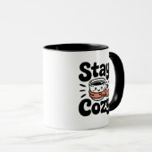 Stay Cozy Cute Coffee Mug マグカップ (正面右)