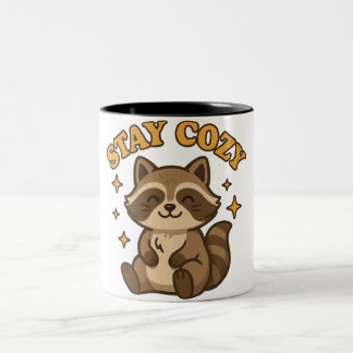 Stay Cozy | Kawaii Animal Illustration ツートーンマグカップ