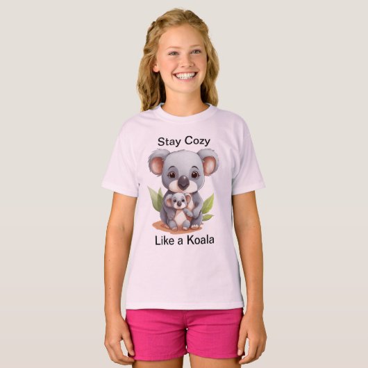 Stay Cozy Like a Koala - Cute Cozy Koala Tシャツ (正面フル)