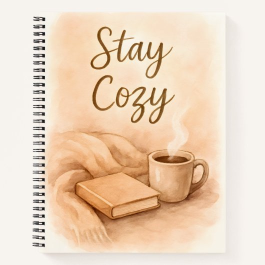 Stay Cozy Watercolor Notebook - Hygge Inspired ノートブック (正面)