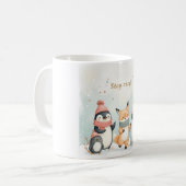 Stay Cozy Winter Animals Mug – Penguin, Fox, Polar コーヒーマグカップ (正面左)