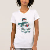 Stay Cozy Winter Snowman With Hot Cocoa Tシャツ (正面)