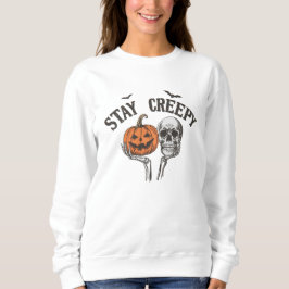 Stay Creepy Retro Halloween Skeleton Hand スウェットシャツ